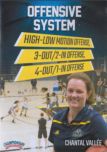 Offensive System: High Low 3 Out 2 In 4 Out 1 In Offenses by Chantal Vallee Instructional Basketball Coaching Video
